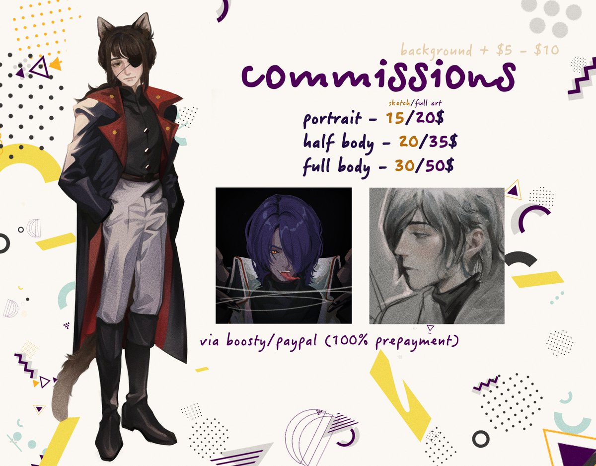 06P343H's tweet photo. ☆ some of you know that i can draw. and i'll have to remind you about it, because i got sick, my cat got sick, etc, so: commissions.

and i'm not in a position to hold on to my pride, so if you can - please, donate me

thank you for your time 人(_ _*) #commissions 

[thread] https://t.co/qDyP16hgC9