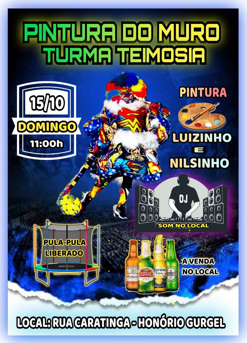 Teimosiahg's tweet photo. Devido às fortes chuvas tivemos que adiar nossa pintura de muro, mas já temos uma nova data, dia 15 de outubro temos esse encontro marcado.
Você só é respeitado pelo mal que pode causar.
#tropadot https://t.co/lAutJdw59h