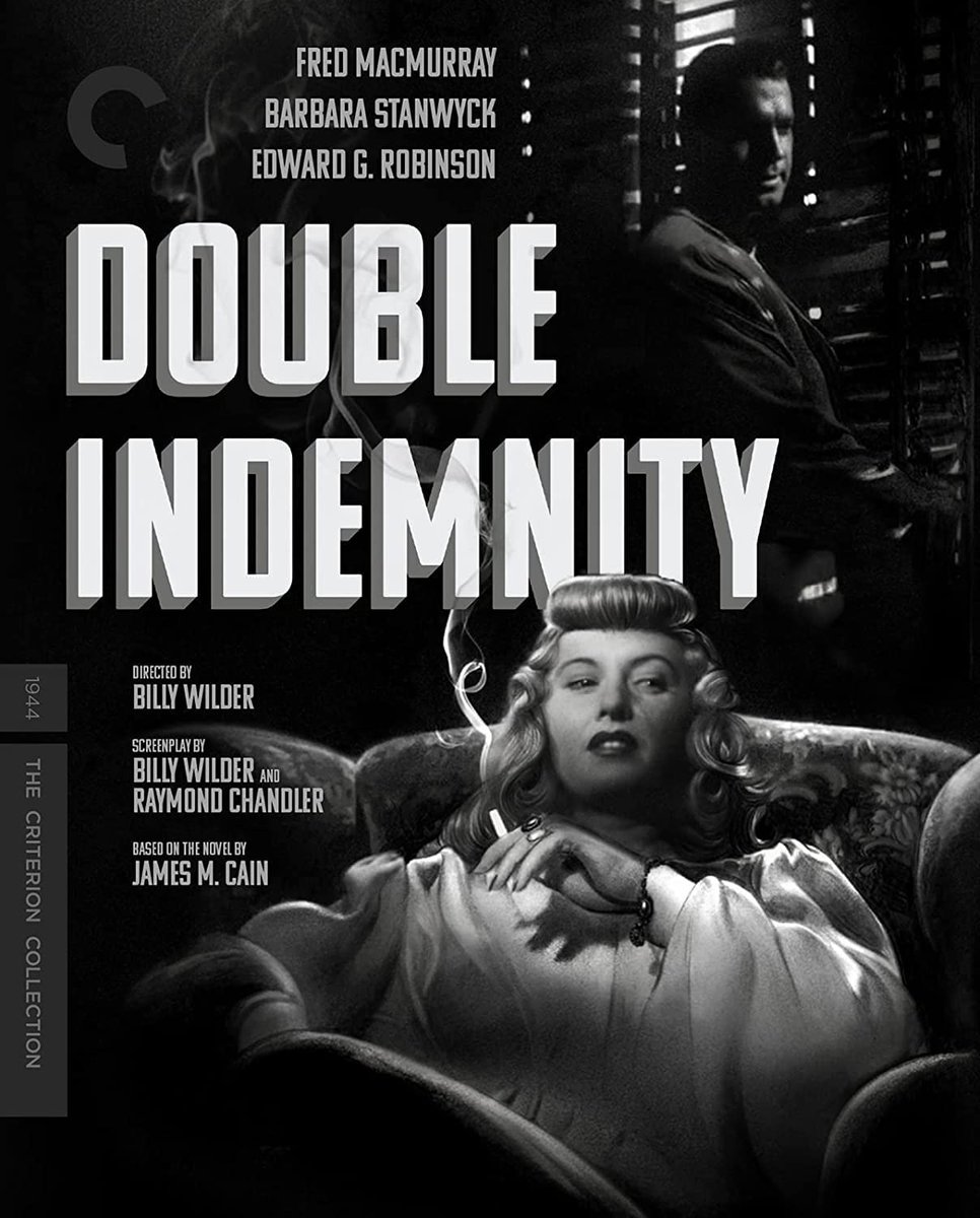 Double Indemnity (The Criterion Collection) - Fred MacMurray and Barbara Stanwyck Billy Wilder set the standard for film noir with this seductive adaptation of James M. Cain’s pulp novel Available Here: amzn.to/3Fv0TMh #filmnoir 🎥📸❤️