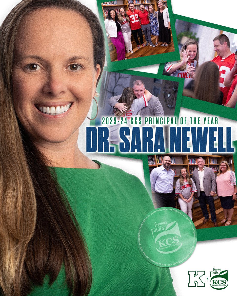 What a way to kick off Principal Appreciation Month!🤩 Dr. Sara Newell has been named the 𝟐𝟎𝟐𝟑-𝟐𝟒 𝐊𝐂𝐒 𝐏𝐫𝐢𝐧𝐜𝐢𝐩𝐚𝐥 𝐨𝐟 𝐭𝐡𝐞 𝐘𝐞𝐚𝐫!🏆🎉 KCS is so fortunate to have Dr. Newell and all of our amazing principals. We look forward to celebrating them this month!
