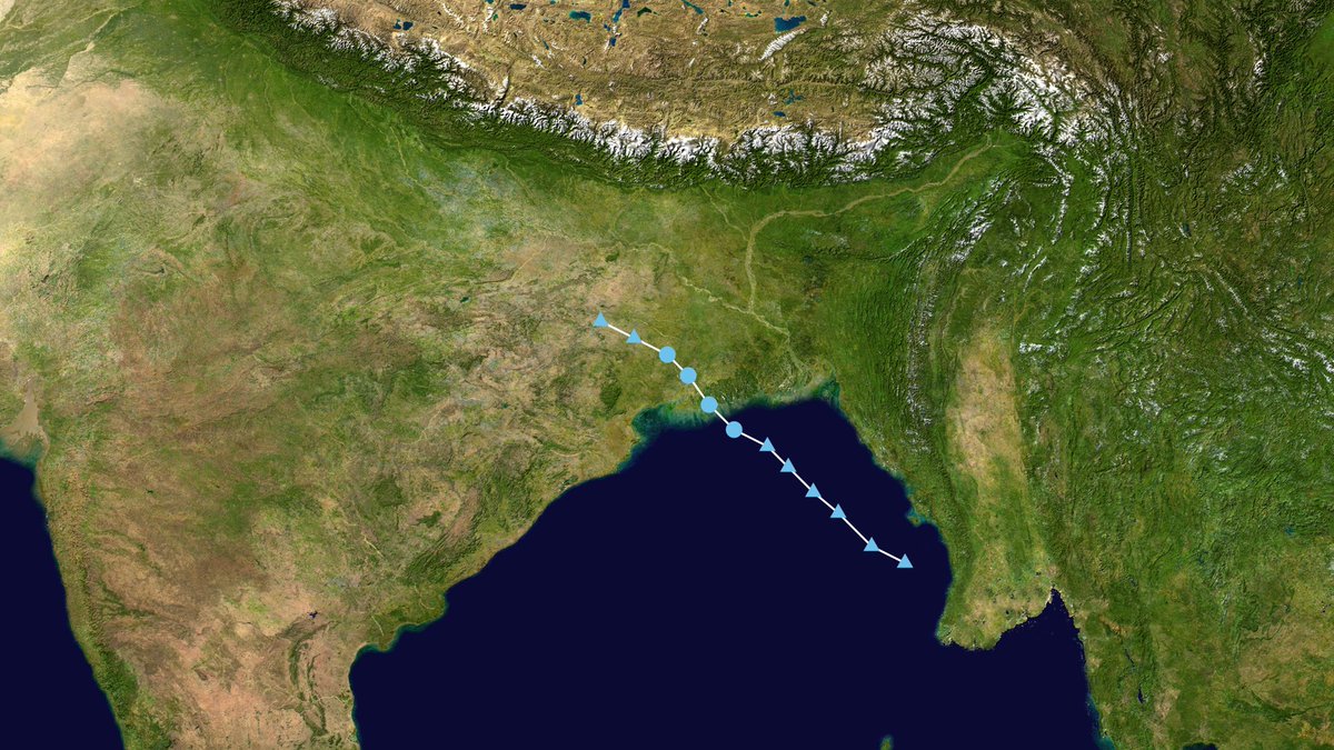 WeatherAnalyser's tweet photo. Tracks and Satellite Images of TS #Fasal (#ARB02/#99A) & TD #Garjan (#90B) - featuring their journey, during their existence.
TS Fasal :
28 Sep 23 - 01 Oct 23.
65 Km/h, 999 hPa.
TD Garjan :
28 Sep 23 - 01 Oct 23.
55 Km/h, 997 hPa.
Well, IMD chose 99A to call it a Depression.👇 https://t.co/giOmoh1AWv