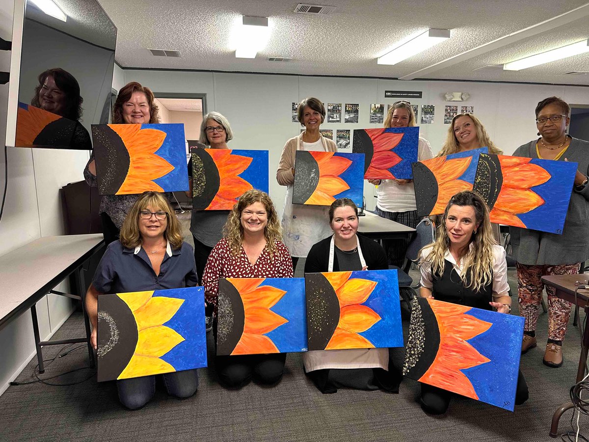 kbsgc's tweet photo. Our ladies enjoyed getting together for a painting workshop with Paint 'N Play RVA last week! We had a wonderful time together while learning some tips and tricks working on our masterpieces! #kbsteam #ladiesnight #officeouting #womeninconstruction https://t.co/DEBLhvS5eY