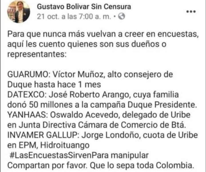 amparocastro61's tweet photo. #InvamerMiente #GuarumoMiente #DatexcoMiente #QueLaPrensaRespeteAlPais #LosMediosTienenHambre #LosMediosMienten #NaziUribismo #MatarifeLaPelículaEnTvRegional #UribeDioLaOrden #UribeALaCPI #UribismoNidoDeRatas #UribeNazi https://t.co/6QB4dfbQTO