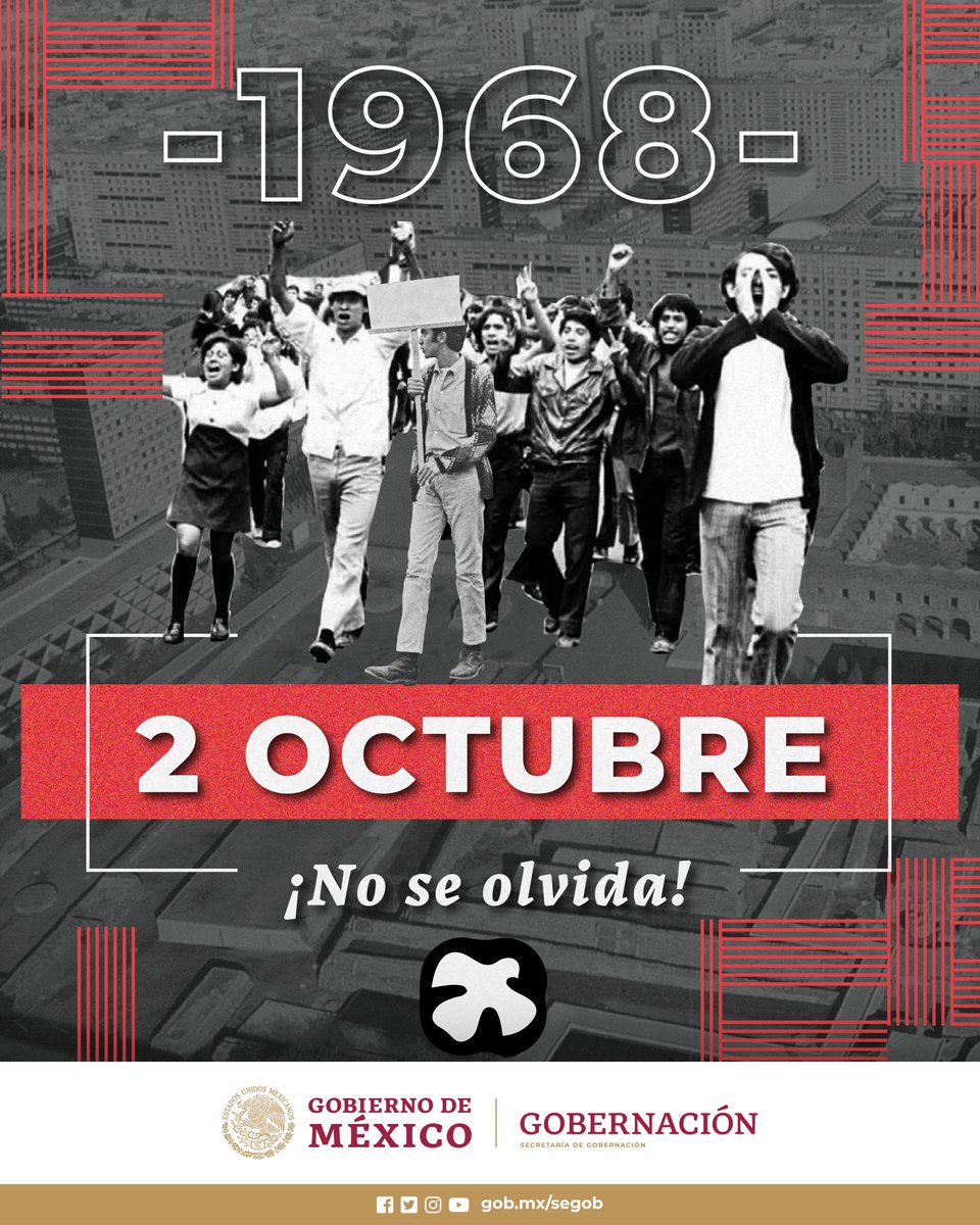 La matanza de Tlatelolco es una de las fechas más dolorosas en la historia de México. Un momento de cobarde represión a una generación de jóvenes que exigía un alto al autoritarismo.

En el <a href="/GobiernoMX/">Gobierno de México</a> honramos su memoria y reconocemos su aporte a la libertad y la lucha