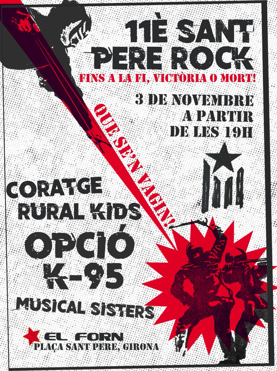 El_Forn's tweet photo. ⚒️ 11è Sant Pere Rock. Edició clàssica i més combativa

 @opcioK95 Davant la incertesa del moment cal tornar als orígens per recordar qui som. És per això que tenim l'orgull d'anunciar l'actuació d'un referent de l'Oi català rock per la independència https://t.co/ZfSMAVjekS