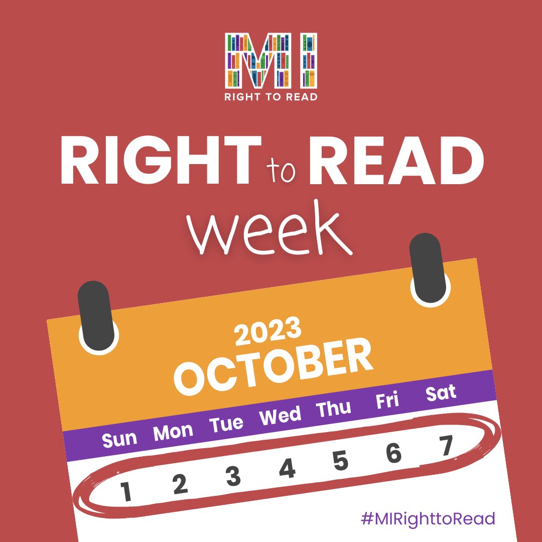 HarrisonTwpLib's tweet image. It's Right to Read Week, now through October 7! During Right to Read Week, YOU can support Michigan’s public libraries and help protect your right to read by joining the #MIRighttoRead coalition at MIRighttoRead.com/parents.