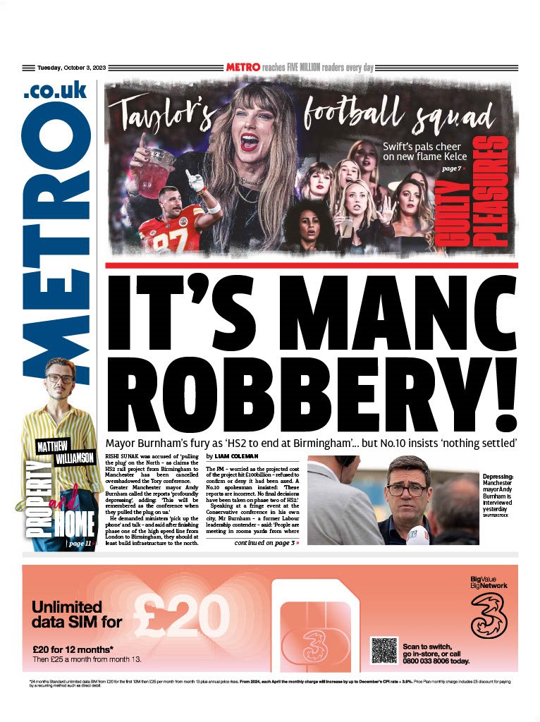 Metro: It's Manc robbery! #TomorrowsPapersToday