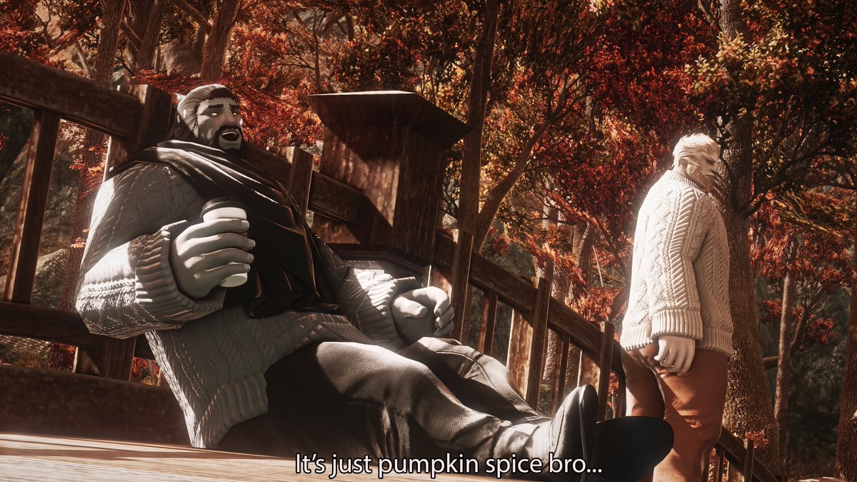 FFxiv_Bear's tweet photo. What pumpkin spice drinkers be thinking when they take a sip. https://t.co/52dQjXLmhZ