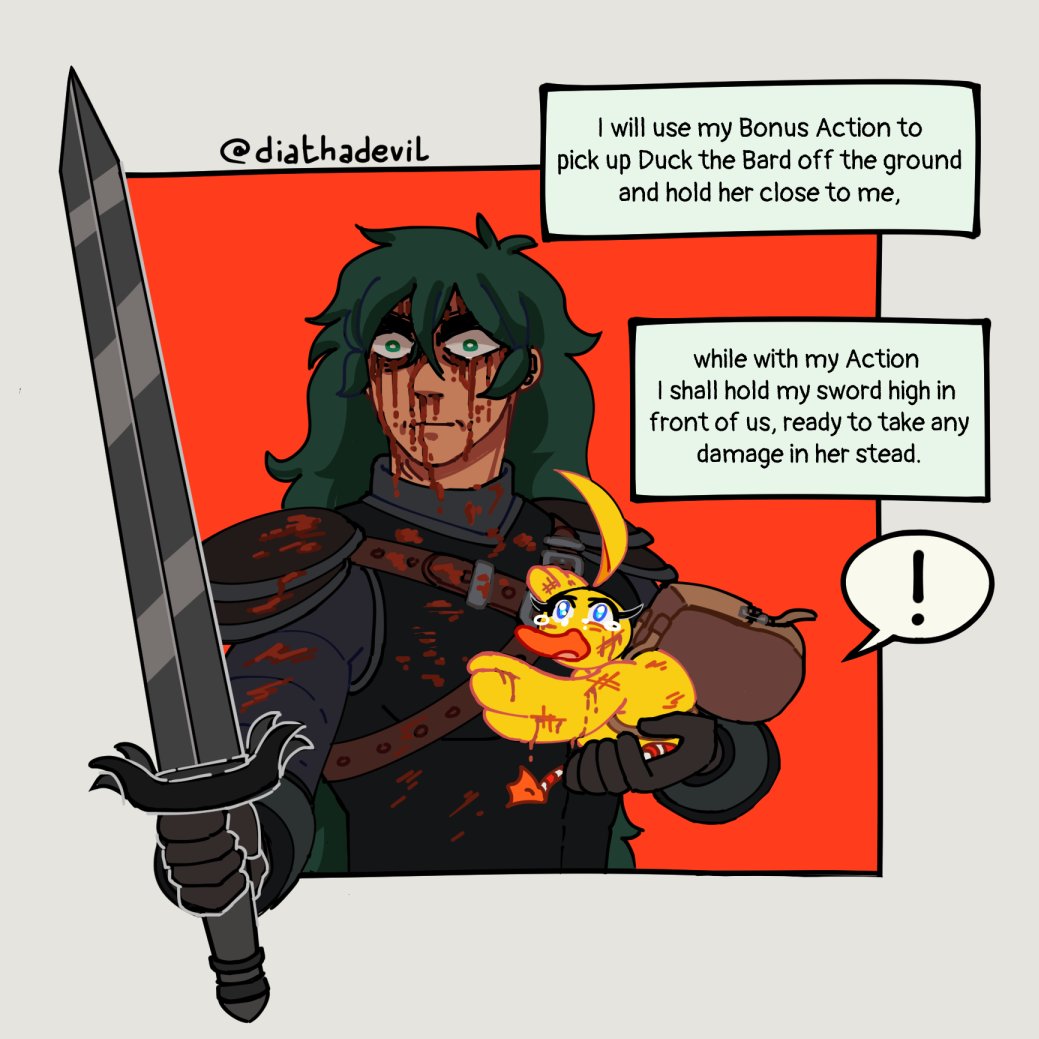 diathad3vil's tweet photo. Day 2 - Guard

Basically in DnD terminology he gave her the Dodge action. However he takes attacks with Advantage.

(part of my PTutu DnD AU!)

#fakiru #fakiruweek #princesstutu #プリンセスチュチュ https://t.co/VLi42ZJmYr
