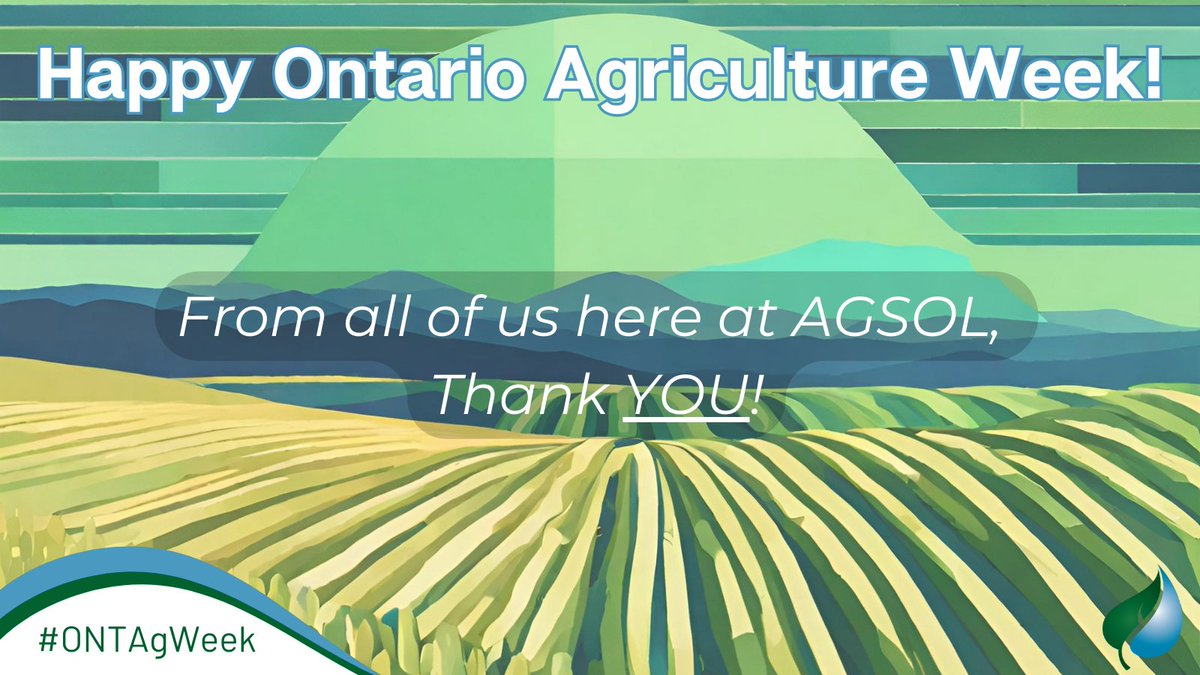 AgrSolutionsInc's tweet photo. Happy Ontario Agriculture Week!
We are wishing everyone a safe and great harvest!
#ONTAgWeek #organic #farming #nutritionalfarming #organicsoil #soilhealth #agriculture #agsolcanada #thankyou #harvest23 https://t.co/brFpZuxc9J