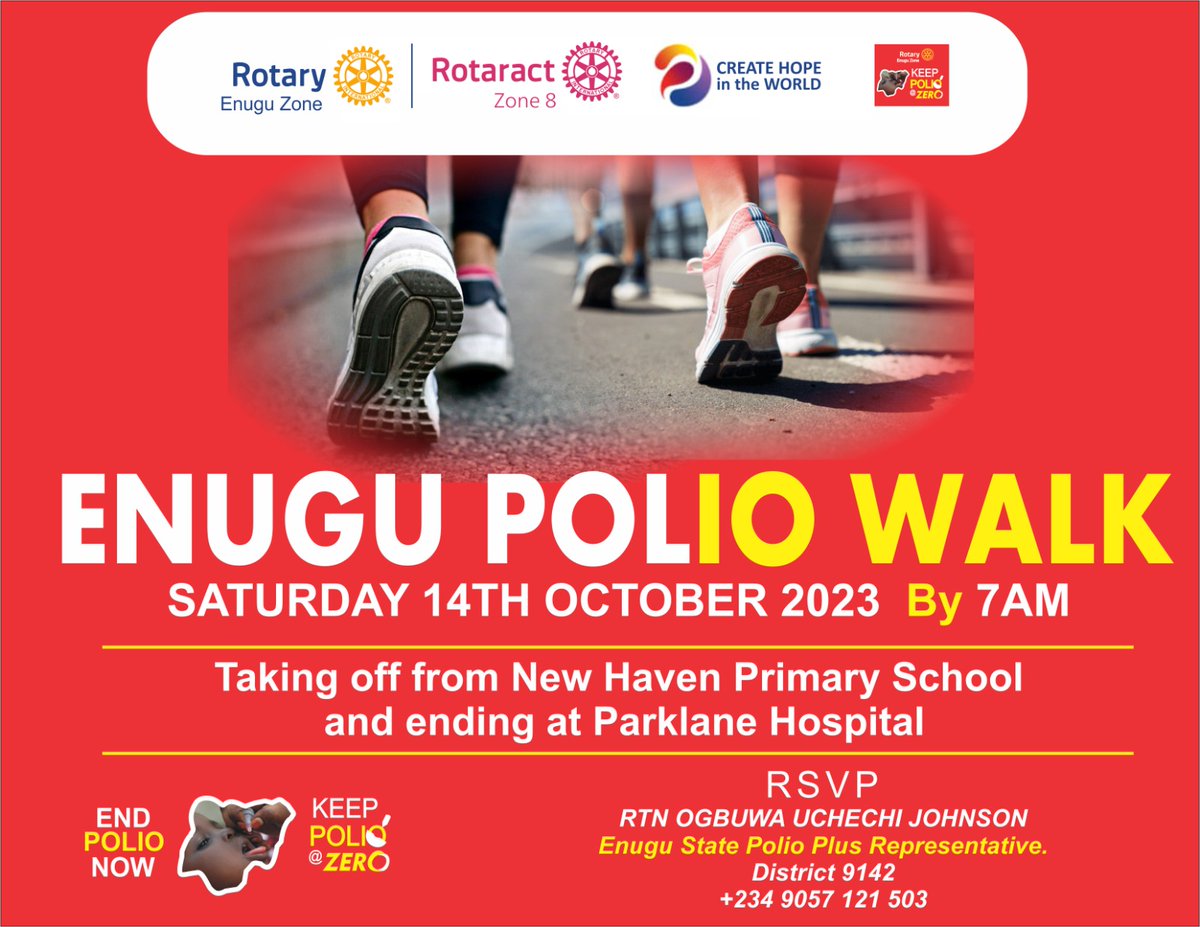 RotaracofEkulu's tweet photo. Let’s all come together and make history once more come 14th October, 2023🎉🎉🎉🎉
#EndPolio
#KeeppolioatZERO
#CreateHopeintheWorld https://t.co/qvGit3X7eK