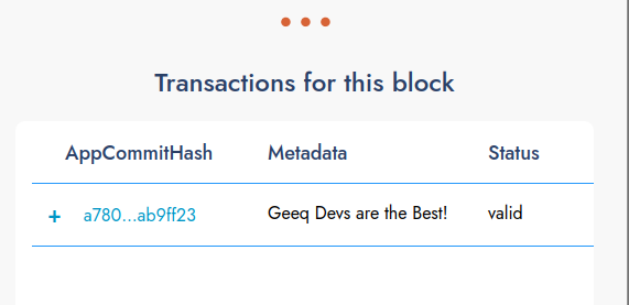 ComplicatedIsOK's tweet photo. ✨The Geeq Data app has been updated again!
➡️ https://t.co/bQdxJRUJQ1
✔️A sample file!
✔️An app, not a dapp!
👋Try it!
🔎Mine shows up in the explorer like this. 👇
Blockchains are databases. 💻
Geeq blockchains are well behaved databases.🐕🦺💻
#GeeqData #attestation https://t.co/A5TxEPFLc4