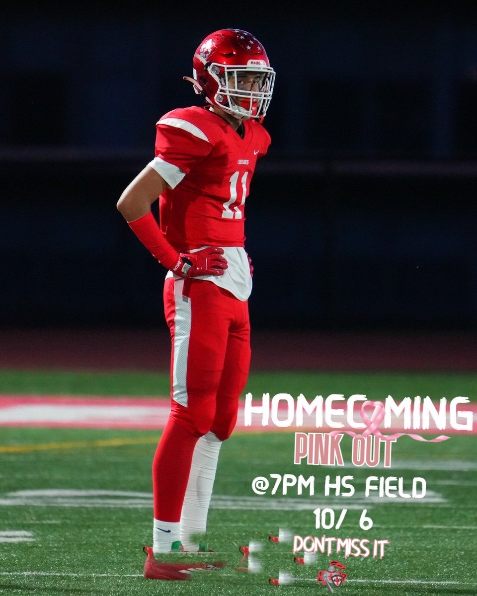 EPHSCrusaders's tweet photo. Homecoming game 2023 Vs. Weehawken HS !! #EPPRIDE #EPNATION #ELMWOODPARKHIGHSCHOOL #NEWJERSEY #FOOTBALL #NJIC @NJICathletics @VarsityAces #PINKOUT https://t.co/gZZuhB4OAu