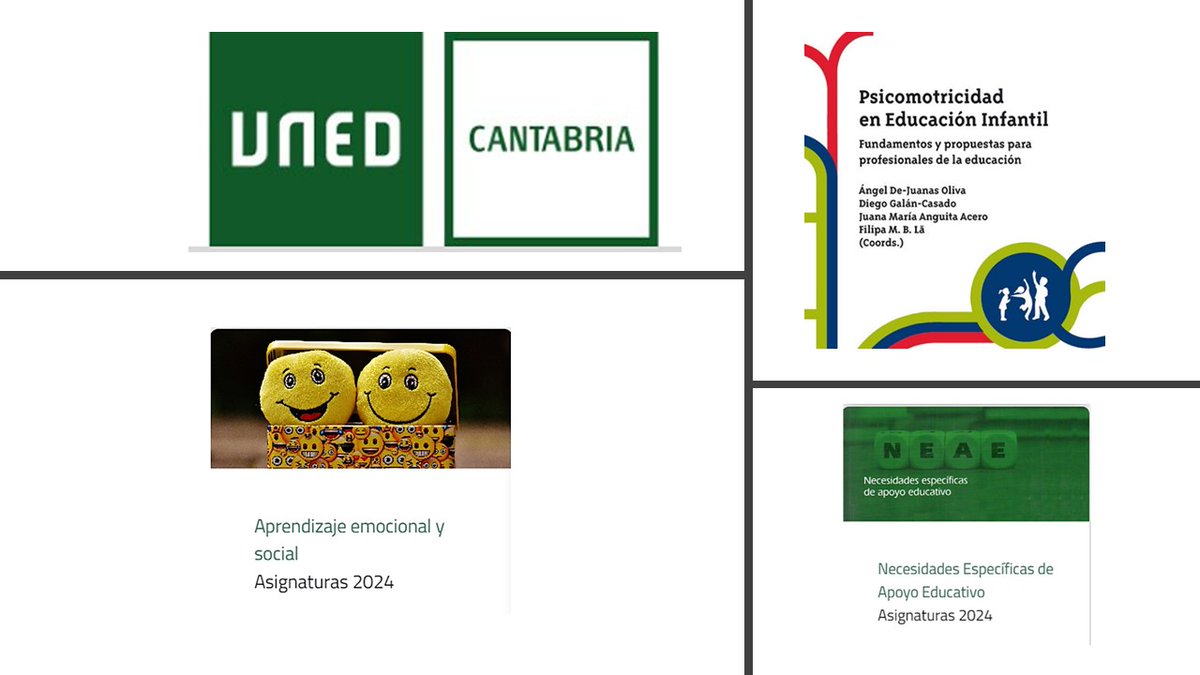 Se inician las tutorías en el Centro Asociado Santander Uned Cantabria
Preparando todo para continuar con las tutorías del Grado en Educación Infantil
Aula 12: Psicomotricidad en Educación Infantil, Necesidades Específicas de Apoyo Educativo y Aprendizaje Emocional y Social