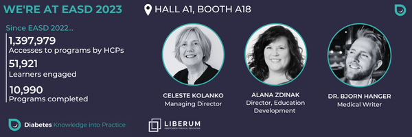LiberumIME's tweet photo. If you are at #EASD2023, please stop by booth A.18 to say 'Hi' and meet the DKIP #team.
We'd love to hear your news and share ours; a lot has happened in the past year!

#CMECPD #MEDICALEDUCATION #lifelonglearning #diabetes #obesity #NASH #lipidology #T2D https://t.co/dVSzzT7bbD