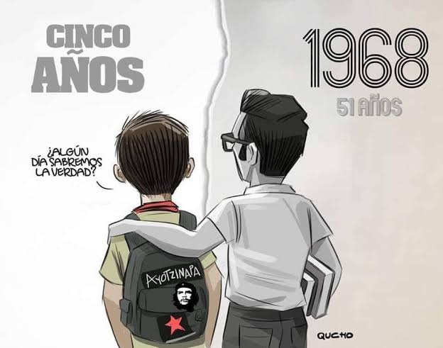 Esta imagen de hace 4 años, me tocó mucho. Resume un sentir: 2 de octubre de 1968 26 de septiembre de 2014 #FueElEjército #FueElEstado