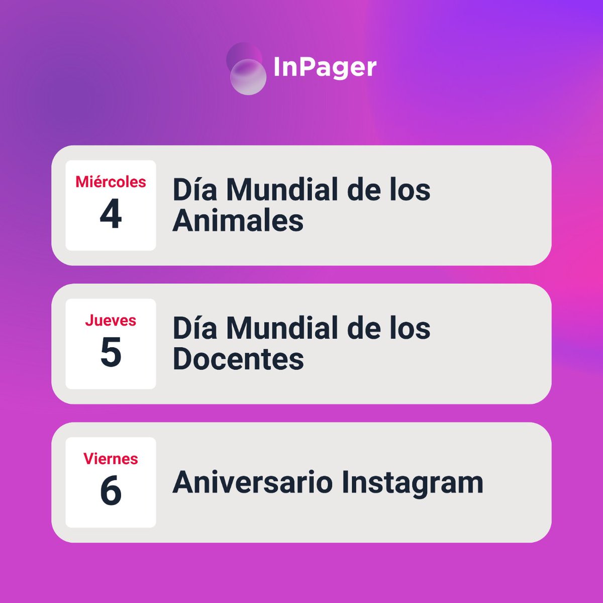 InPager's tweet photo. 📲¡Hola Marketers!

¿Cómo están?

💡¿Tu contenido ya esta listo para estas fechas?📱

#marketing #podcast #redessociales #contentcreator #influencermarketing https://t.co/h6L95KvjqC