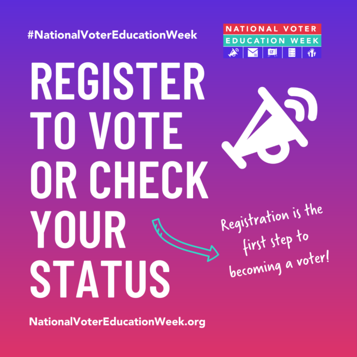 HeadCountOrg's tweet photo. Happy #NationalVoterEducationWeek!
The first step to becoming a voter is making sure you're registered to vote at your current address. Get started on https://t.co/YIFzRgabbs https://t.co/BF6zQSD2he