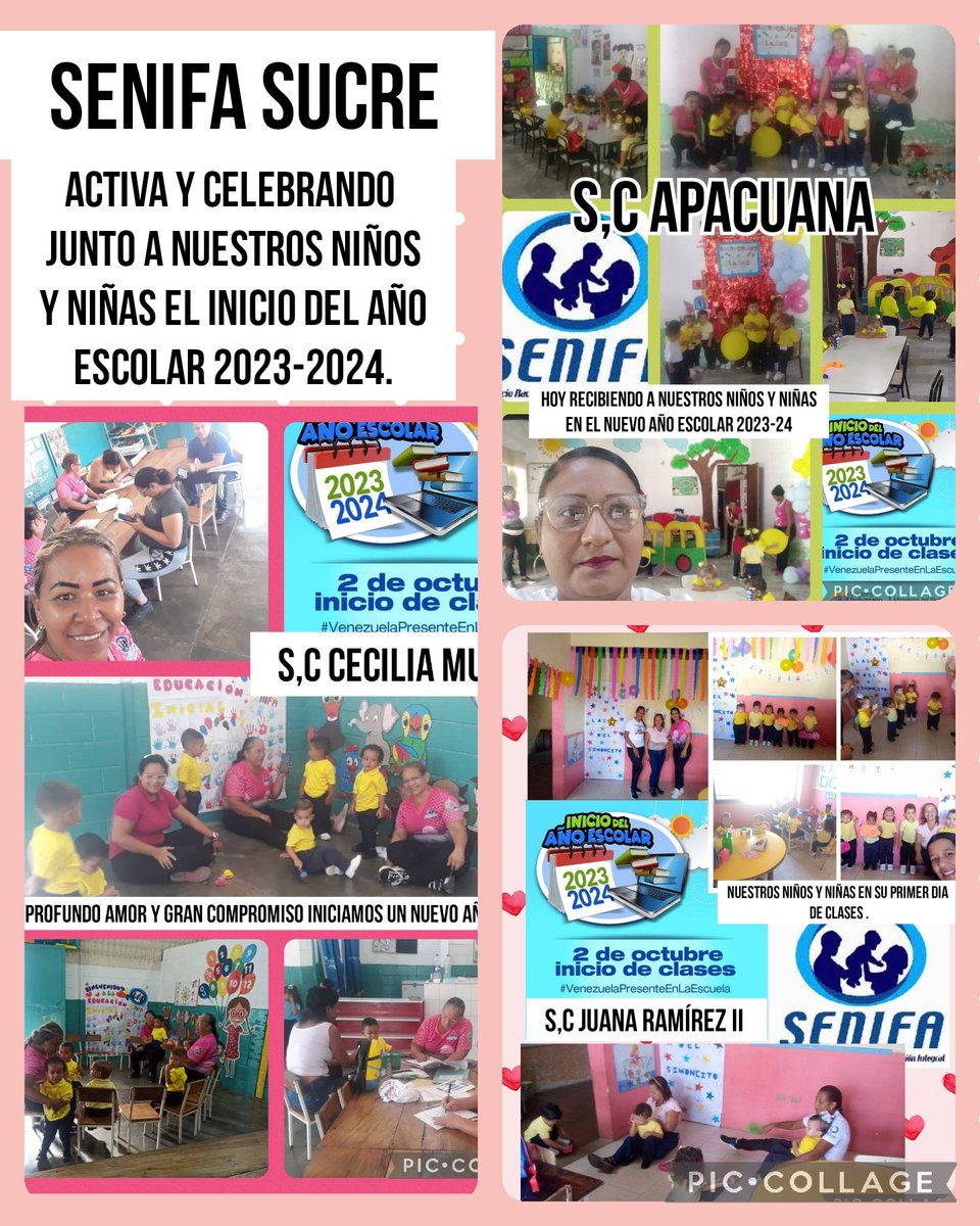 SENIFASucre's tweet photo. Con el profundo amor, respeto y compromiso que nos caracteriza SENIFA Municipio Sucre,celebra junto a nuestros niños y niñas el inicio del año escolar 2023-24.❤️🇻🇪
#NOALCIERREDESENIFA
@NicolasMaduro @_LaAvanzadora @gtorodelara @PiedadQuintana1 @PrensaSenifa @WILSONCOY https://t.co/nvbzqZbjQW