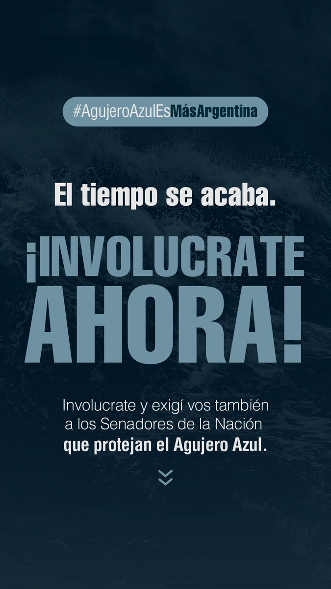 ➡️ Compartí y exigíle al @SenadoArgentina que proteja el #AgujeroAzul. El tiempo se acaba, ¡involucrate hoy! ⬇️