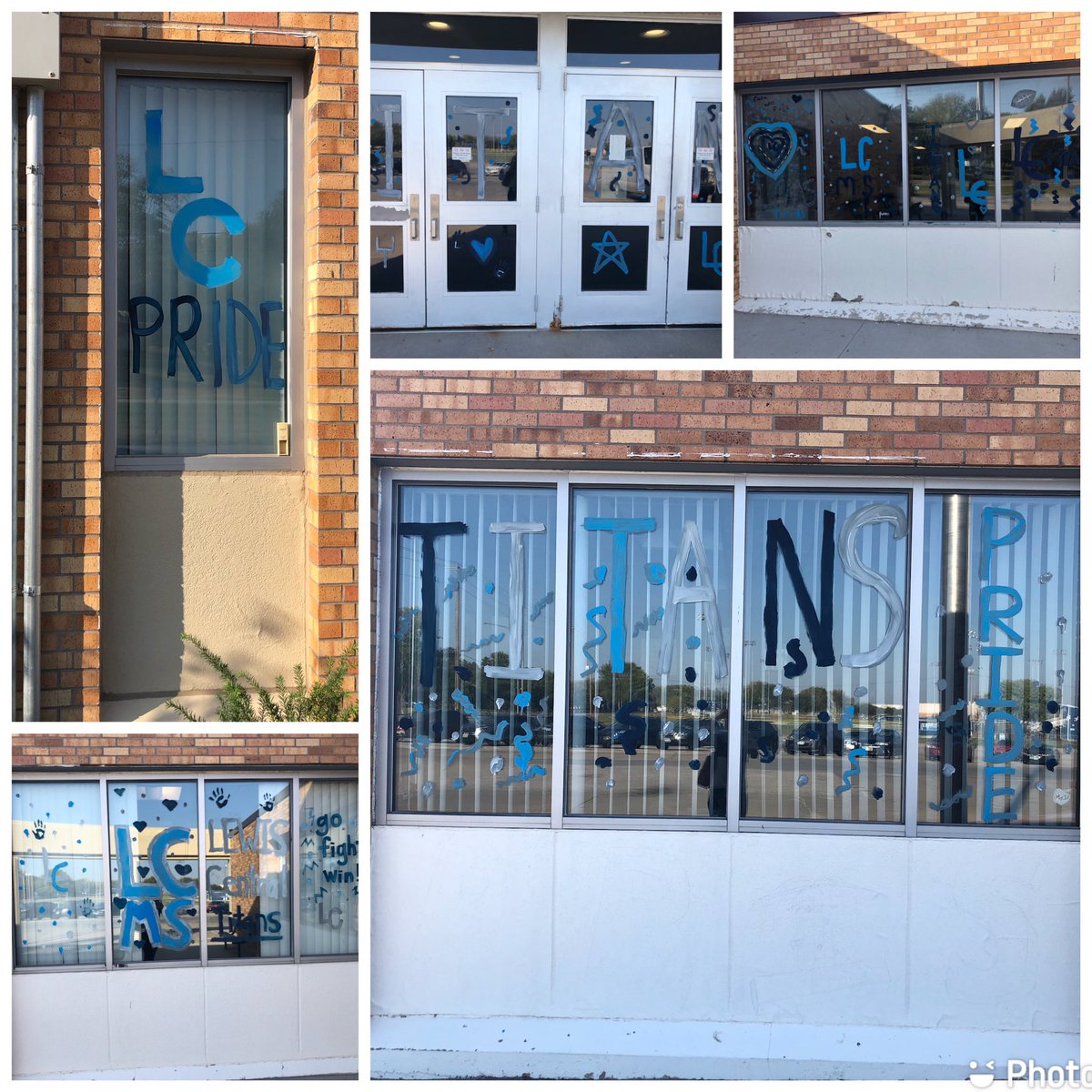 Thanks Dr. Hoesing for organizing and painting our windows at LCMS! #TitanUp #InspiringExcellence