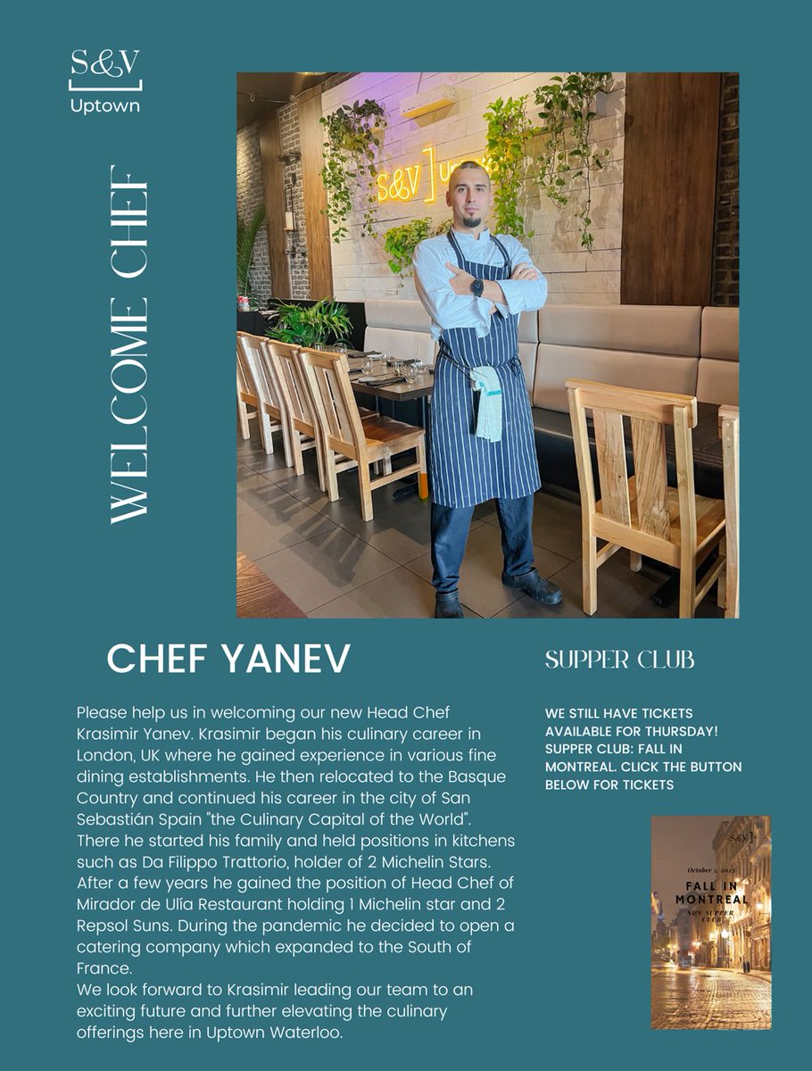 A new Michelin-starred chef for @SVUptown brings hope for the #WRAwesome dining scence, and news of which restos are participating in #dineont by @OMAFRA and @RestaurantsCA is up on Food For Thought or direct via this link tinyurl.com/yzrfebnb