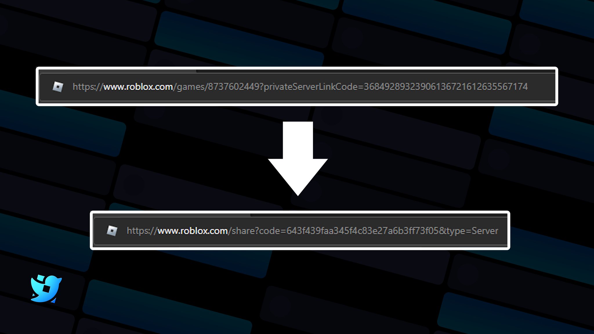 RTC on X: Roblox will begin gradually updating private server links to make them more resilient and support deferred deep linking starting on October 9th. The link will no longer include either