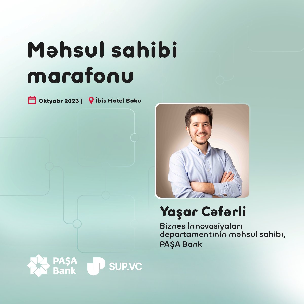 sup_vc's tweet image. "Məhsul sahibi marafonu" spikerlərini tanıyaq!

Marafonun növbəti spikeri Yaşar Cəfərlidir!

Qeydiyyat və ətraflı məlumat üçün link: pomarafon.az

#MəhsulSahibiMarafonu #SUPVC #PASHABank #Innovation #productowner