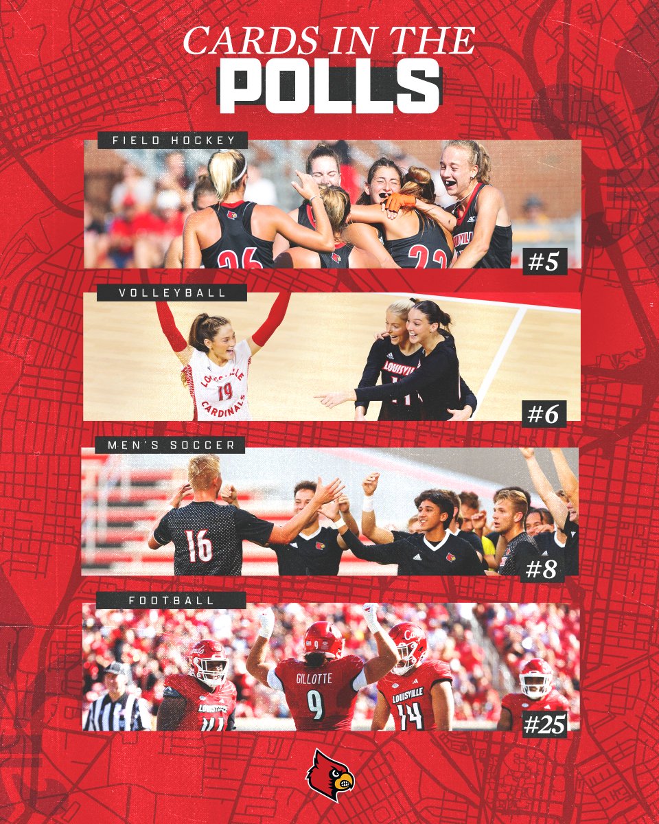 🗣️ Cards In The Polls

We now have four teams ranked in the Top 25! 

#GoCards x #ForTheVille