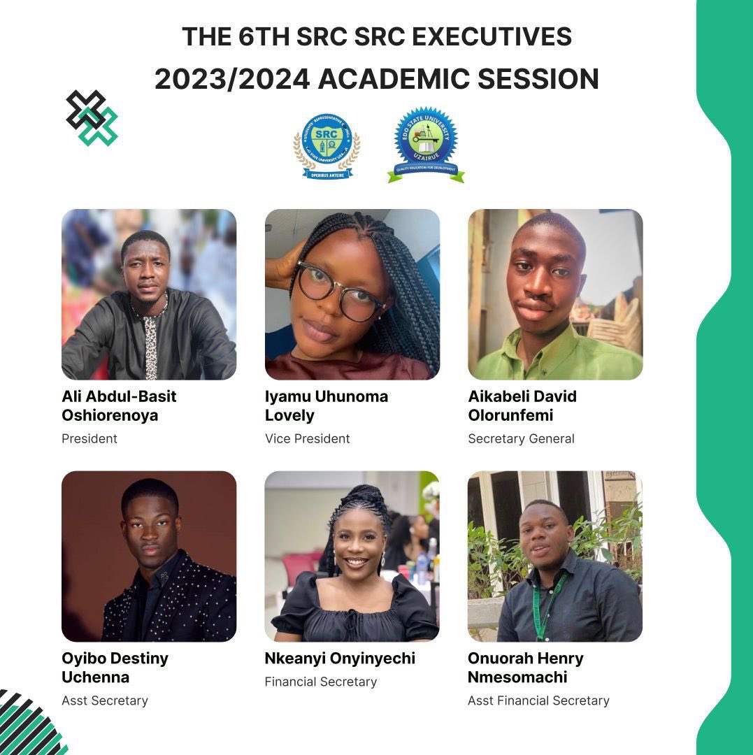 edsu_src's tweet photo. Meet the Executives and Faculty Representatives of the 6th SC 2023/2024 Academic session🔥⚡️ https://t.co/2tzQnNvvWl