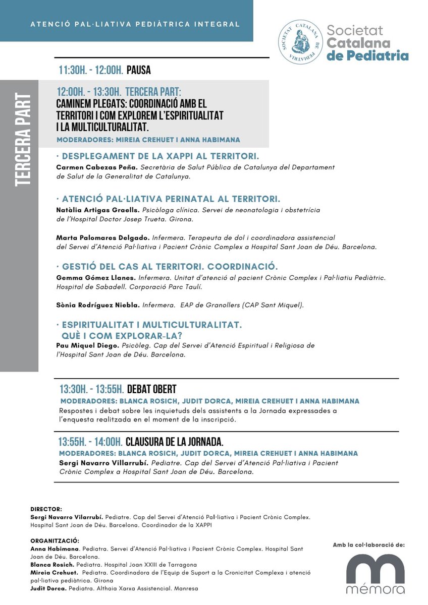 Atenció❗️❗️ II Jornada de la Xarxa d’Atenció pal·liativa pediàtrica Integral (XAPPI). 27 octubre! Inscripció gratuïta i disponible a: scpediatria.cat/?p=page/html/d… <a href="/sergipedpal/">Sergi Navarro</a>