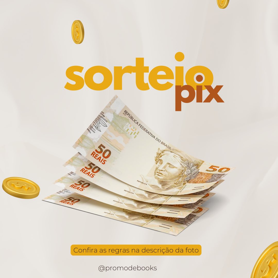 promodebooks's tweet photo. 🚨🚨 SORTEIO DE PIX 🚨🚨

💴 UM PIX DE R$50!!

↪️ Regras:
• Seguir @promodebooks
• Dar RT nesse post
• Dar RT no tweet fixado

📆 Resultado 04/10!! https://t.co/ryco36lCpj