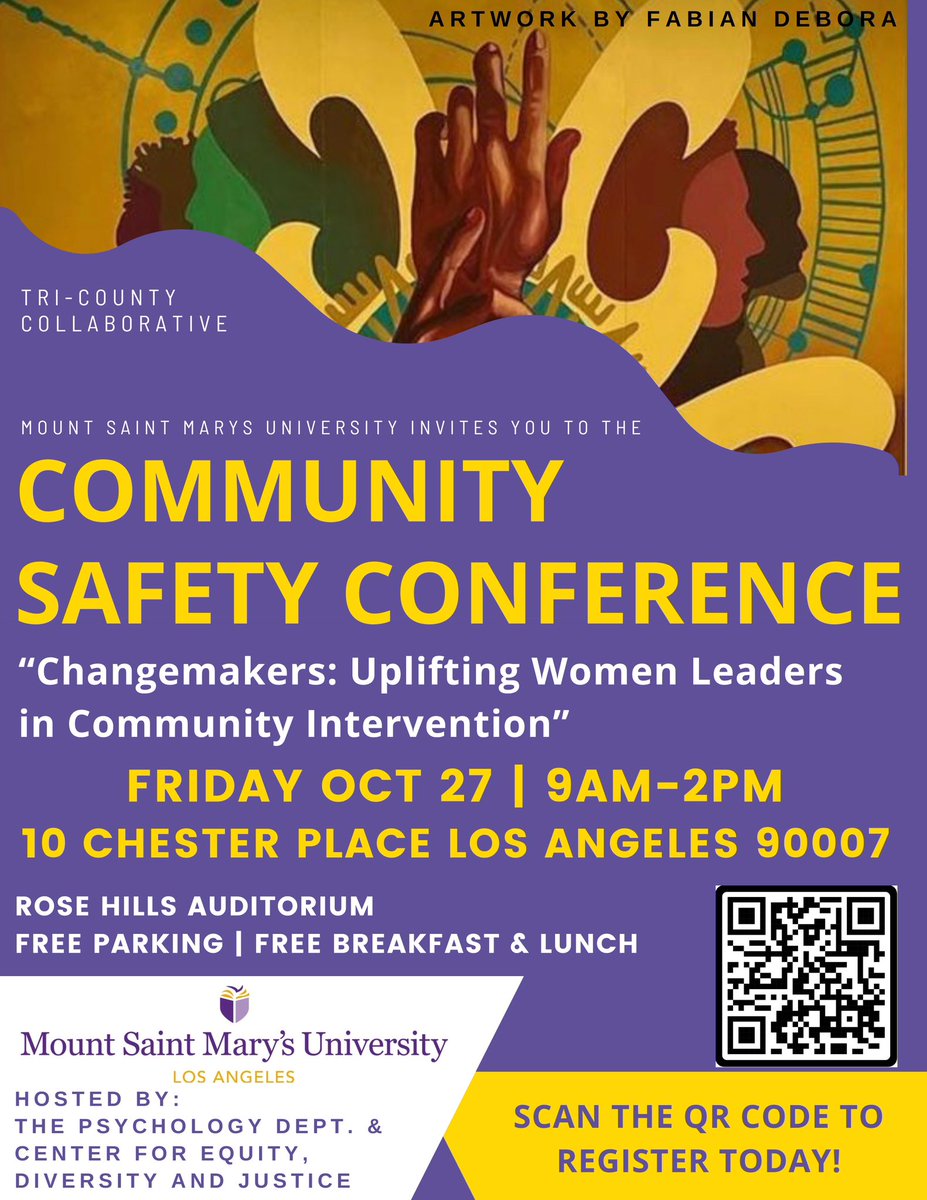 Dear community members and network ✨ If you or your organization would like to attend please register and share. 

This conference has been held at <a href="/USC/">USC</a> the past several years and is now coming to <a href="/MSMU_LA/">#MSMUnstoppable</a>! 💜

Register Here:  forms.gle/FzhWh5Bb4NnSnx…

#conference #community