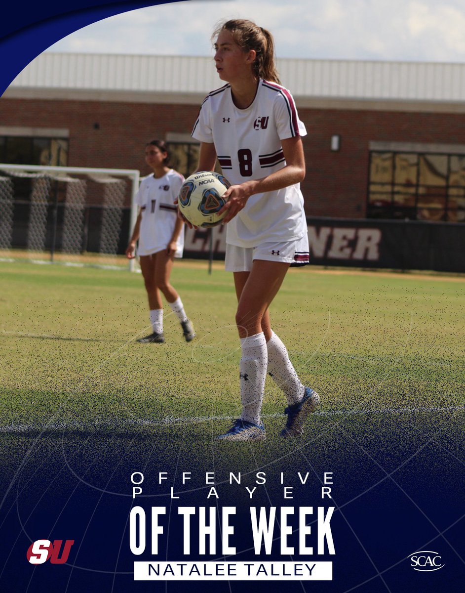 SCAC (@scac_sports) on Twitter photo For the first time since 2019 <a href="/SUMountaineers/">Schreiner Athletics</a> secures #SCACWSoc Offensive Player of the Week honors as Natalee Talley takes home the award for week 5!⚽️
📰| shorturl.at/hpBNO
#SCACPride | #d3soccer | #DIII50 For the first time since 2019 <a href="/SUMountaineers/">Schreiner Athletics</a> secures #SCACWSoc Offensive Player of the Week honors as Natalee Talley takes home the award for week 5!⚽️
📰| shorturl.at/hpBNO
#SCACPride | #d3soccer | #DIII50