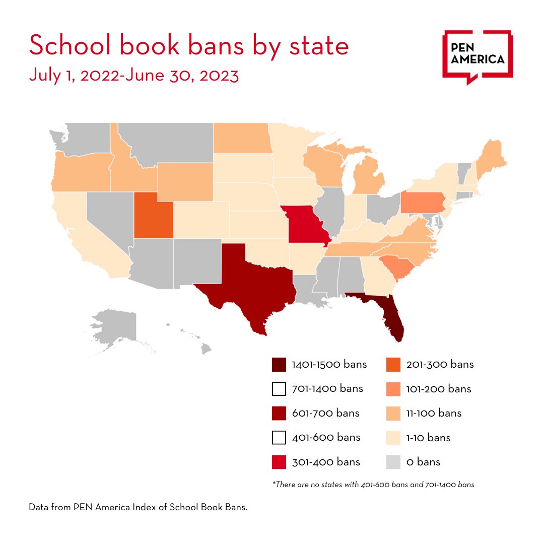 This #bannedbooksweek, we'll be sharing essential data from <a href="/PENamerica/">PEN America</a> on the state of book bans in the US. 
How will you fight to defend the right to read? 
uniteagainstbookbans.org