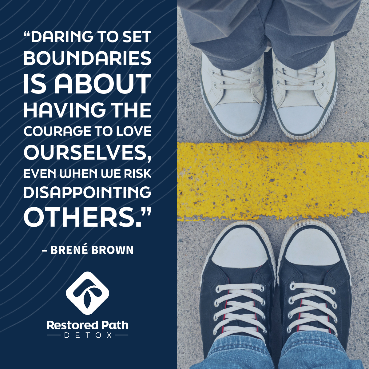 RestoredPathTX's tweet photo. By setting boundaries, we take control of our lives and create healthier relationships. Whether it's saying no to extra commitments or standing up for what we believe in, remember that it's an act of self-love.  ❤️
#selflove #boundaries #courage #selfcare #wellness #recovery https://t.co/TrmLsul2sI