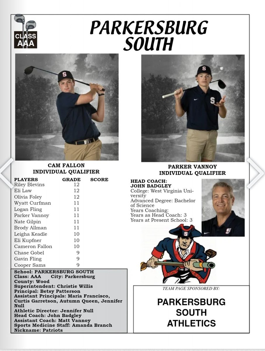 PSHSHoops's tweet photo. Good Luck this week @CamFallon5 &amp; Parker at the golf championship in Wheeling! https://t.co/Hf8tPvuMzz