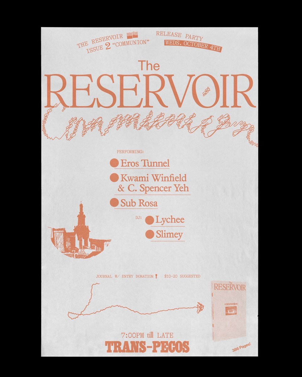 woodbinenyc's tweet image. This Wednesday! Launch party for The Reservoir issue  Communion, featuring Eros Tunnel, Kwami Winfield &amp;amp; C. Spencer Yeh, and Sub Rosa, with DJ sets by Lychee and Slimey. From 7pm to late, 915 Wyckoff Avenue, $10-$20 suggested donation the journal and show. autonomedia.org/product/reserv…