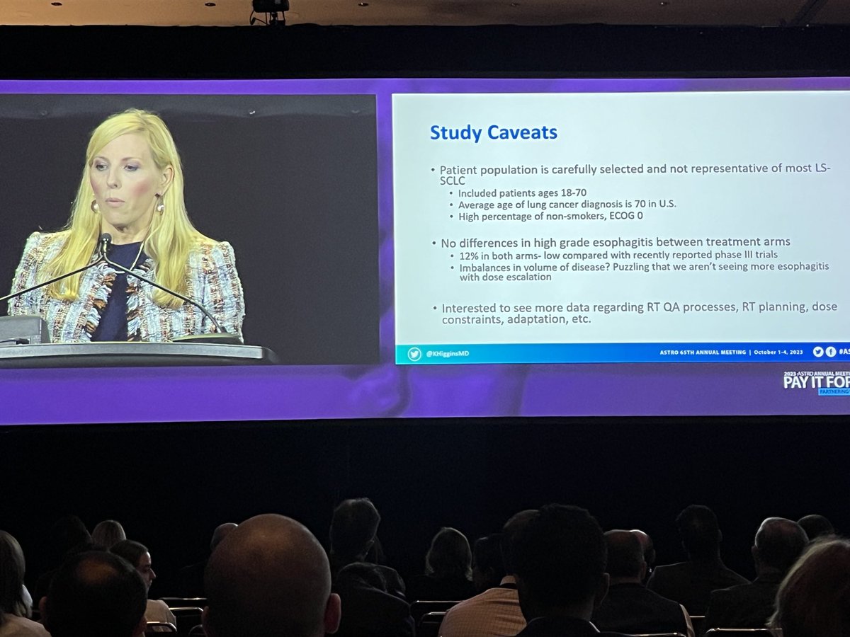 Thank you ⁦@KHigginsMD⁩ for an excellent discussion and pointing out age restrictions. #ASTRO23 #gerionc