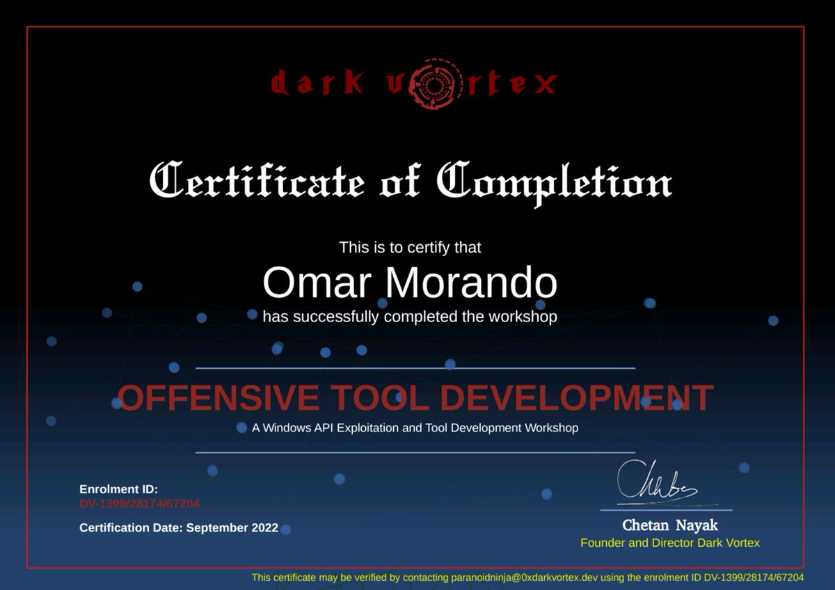 Two very interesting courses of a high technical level were added! Thanks to <a href="/NinjaParanoid/">Chetan Nayak (Brute Ratel C4 Author)</a> for the in-depth level of technical skills he conveyed and for the clarity with which he addressed the topics. They are a mine of useful infos for red teamer or offensive tools developer.