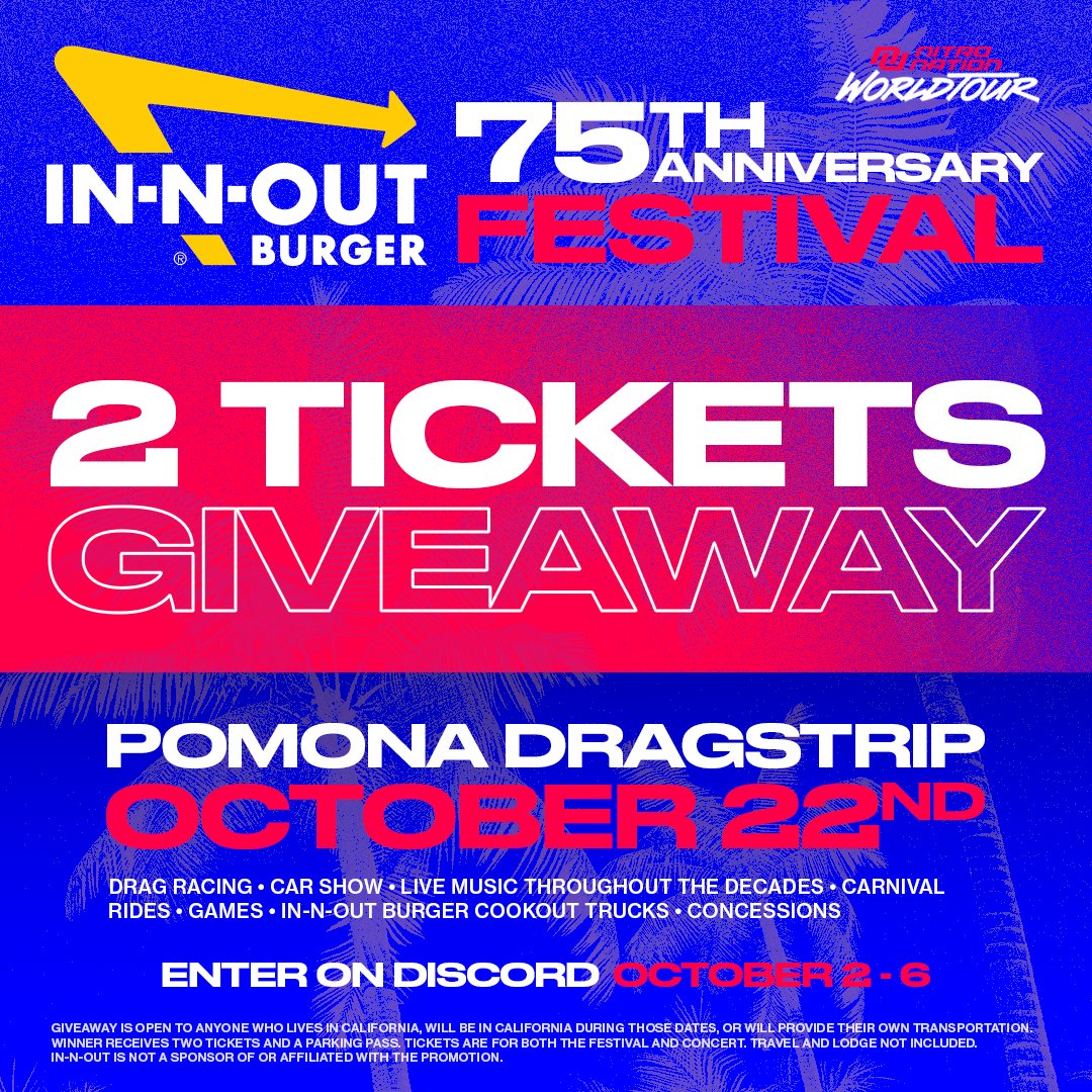NitroNationTour's tweet photo. 🏎️+🍔+🎶= 🎉

We're giving away 5 pairs of tickets to the ultimate burger + drag racing bash! 

Find the link in our Announcements Channel in Discord to enter to win! https://t.co/6GUd6874Wu https://t.co/q6QUTfsI36