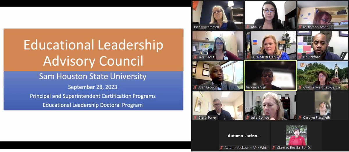 Love supporting & giving back to a university that invested so much into my educational career! Being a part of SHSU’s Educational #Leadership Advisory Council with GIANTS of the field is mind blowing. We’re focused on improving #principal & #superintendent preparation programs!