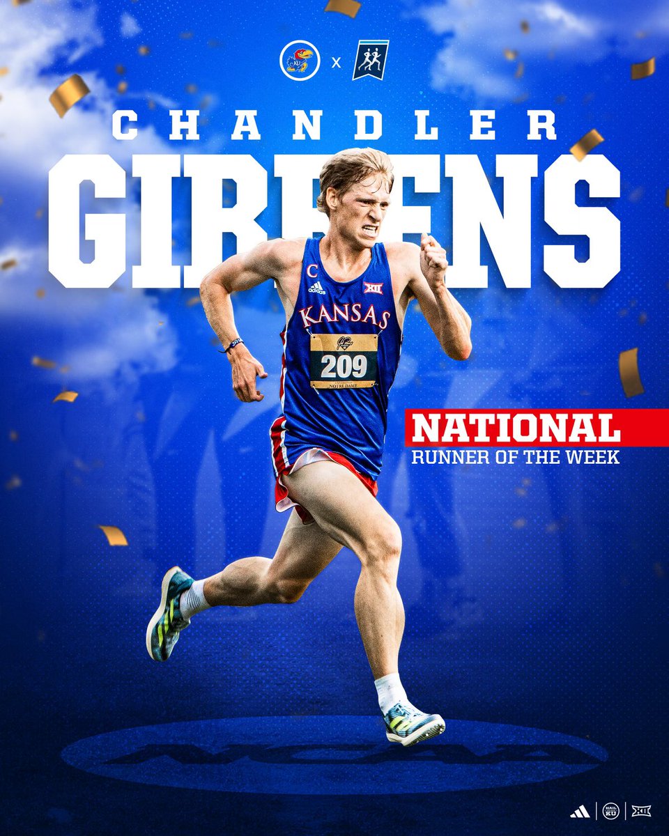 For the first time in program history, we’ve got the NCAA Division I Cross Country Runner of the Week in the house 🔥

We see you, Chandler 👀🏆

📖: bit.ly/3ZCZgEk 

#RockChalk