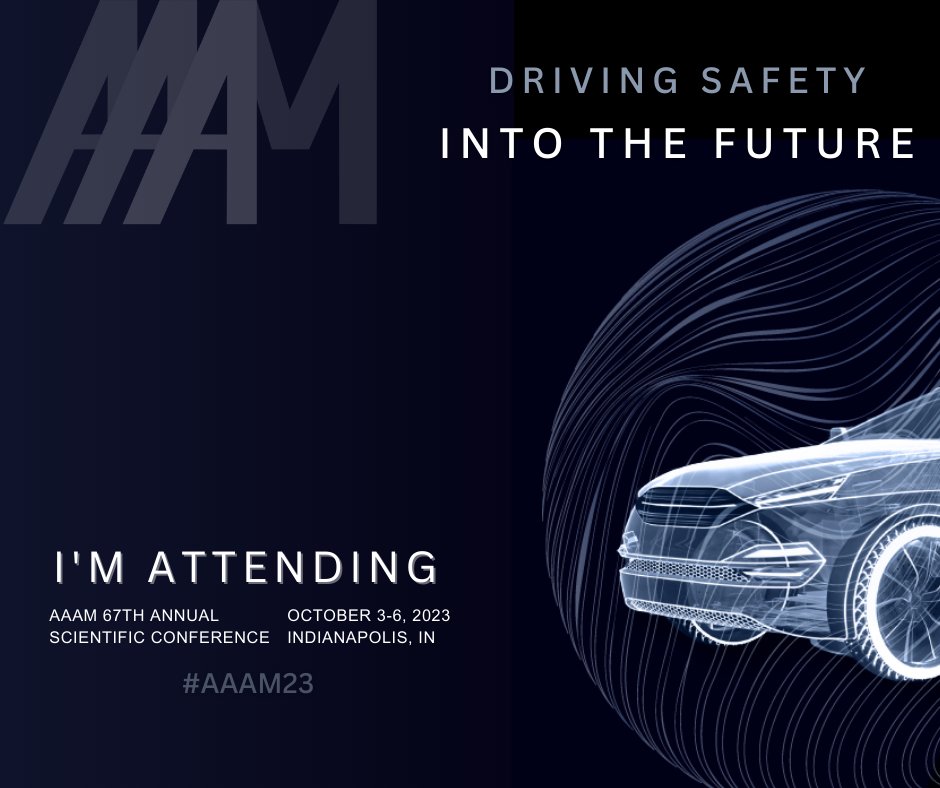 YaleDrivSim's tweet photo. Looking forward to attending #AAAM23 to learn about #DrivingSafetyIntoTheFuture with my #RoadSafety peers in Indianapolis, October 3rd-6th, 2023. Learn more &amp; join me → https://t.co/H3pf0KvYRv https://t.co/1uyj3sdy9O