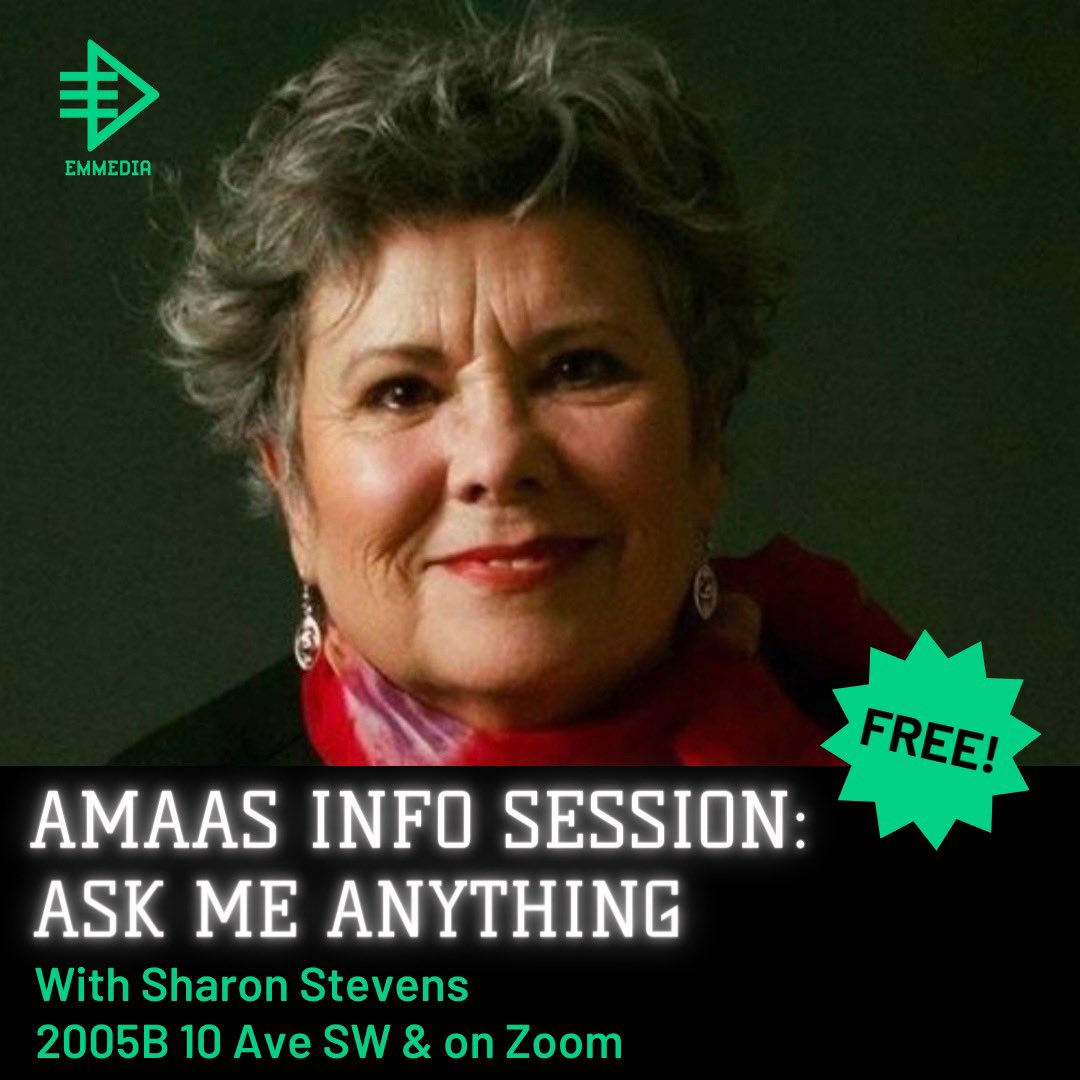 Ask Sharon Stevens of <a href="/ABMediaArts/">AMAAS</a> about the Executive Director position, which is currently accepting applications! Happening in person at EMMEDIA &amp; on Zoom tomorrow, October 3 at 7PM MST. RSVP link in bio.