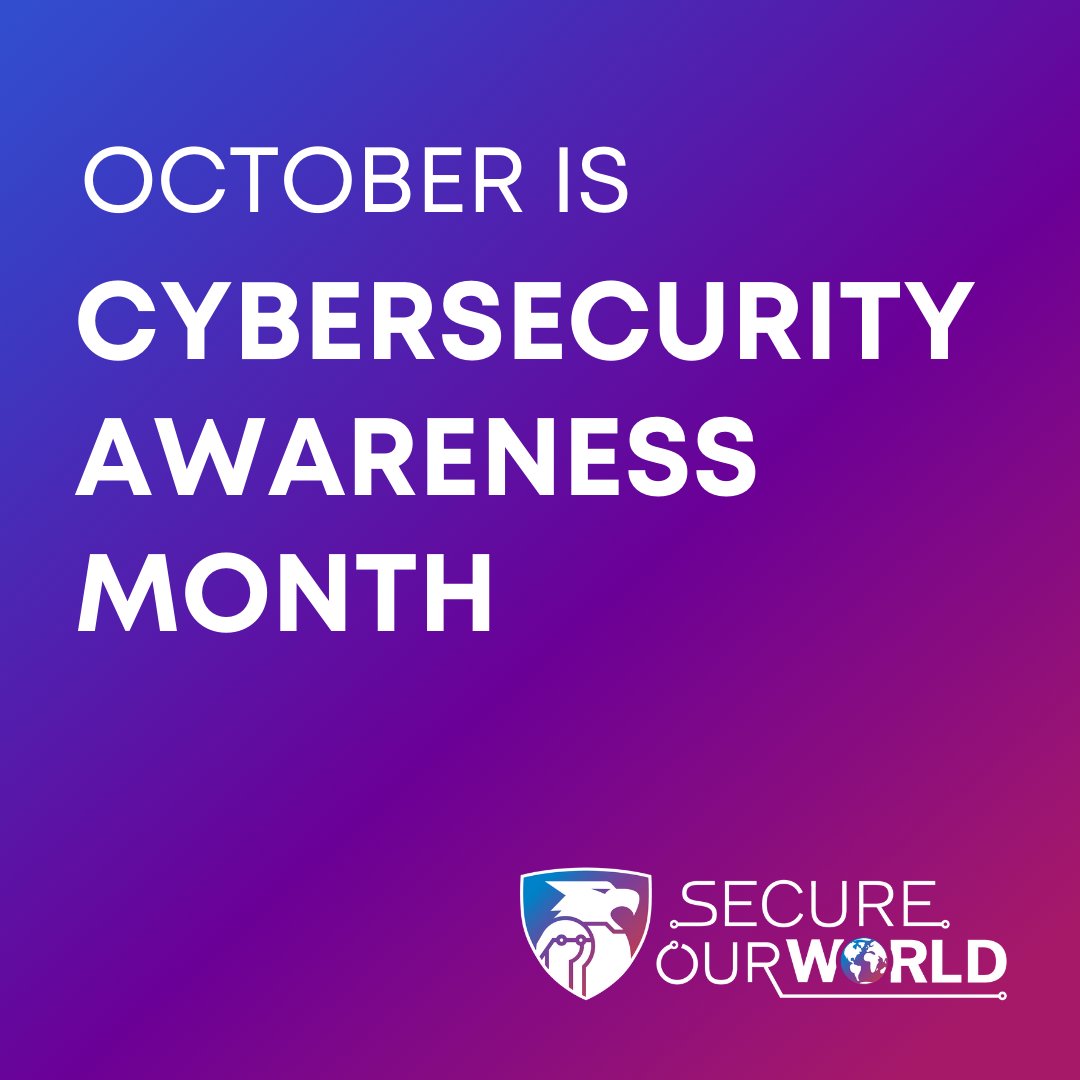 October is Cybersecurity Awareness Month! Cybersecurity is everyone's job - including yours.  #CybersecurityAwarenessMonth #SecureOurWorldOC