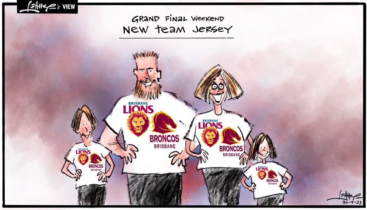 Leahy Cartoons (@leahycartoons) on Twitter photo NRL GRAND FINAL - ONE BRIEF SHINING MOMENT…
#auspol <a href="/couriermail/">The Courier-Mail</a> <a href="/qldpol_updates/">Qld Pol updates</a> <a href="/AUcartoonists/">Cartoonists</a> <a href="/NRL/">NRL</a> <a href="/brisbanebroncos/">Brisbane Broncos</a> <a href="/brisbanelions/">Brisbane Lions</a> NRL GRAND FINAL - ONE BRIEF SHINING MOMENT…
#auspol <a href="/couriermail/">The Courier-Mail</a> <a href="/qldpol_updates/">Qld Pol updates</a> <a href="/AUcartoonists/">Cartoonists</a> <a href="/NRL/">NRL</a> <a href="/brisbanebroncos/">Brisbane Broncos</a> <a href="/brisbanelions/">Brisbane Lions</a>