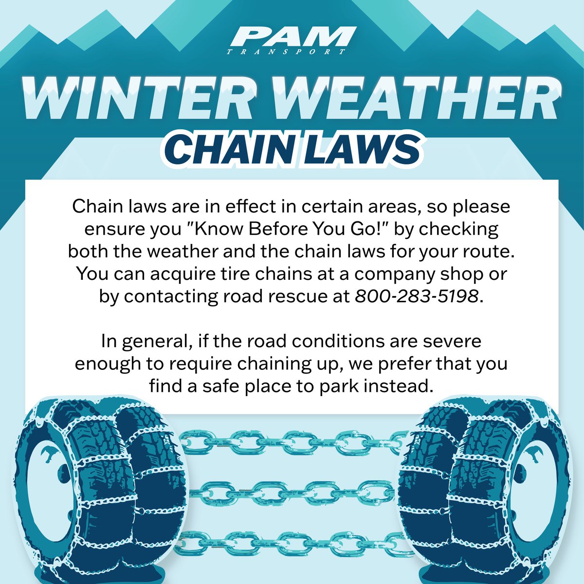 pamtransport's tweet photo. It's that time of year again...❄️
Make sure you follow us for more winter weather driving tips! #PAMTransport #SafetyFirst #WinterWeatherDriving https://t.co/Eg2cJnARyI