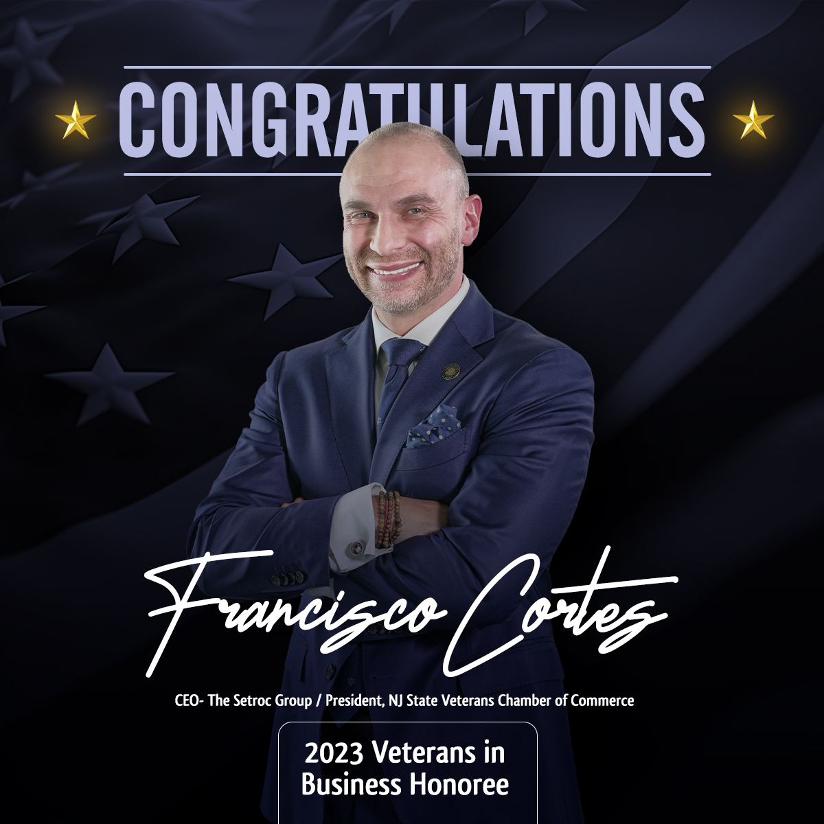 CONGRATULATIONS!! To our CEO @CortesLatino for receiving the 2023 NJBIZ Veterans in Business Honoree. It is an that fills our family #setrocgroup with pride. @NJBIZ