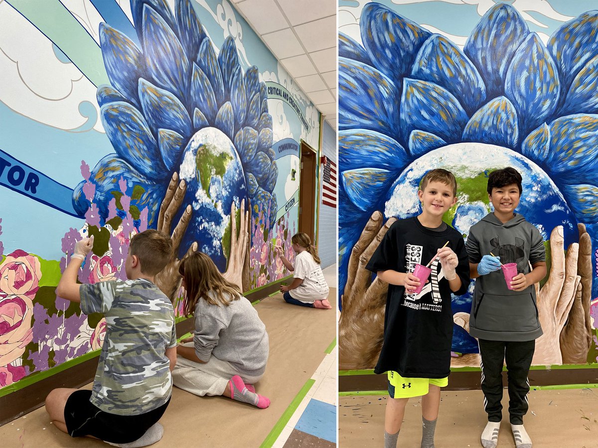 1/2 Completed 5th grade mural at PQ Elementary in North Salem. I had an amazing time with the hard working students. It was also a pleasure to meet the staff and collaborate with Principal Snowden on this project. Thanks to the PQ PTO for funding this mural. <a href="/pq_elementary/">PQ Elementary</a>